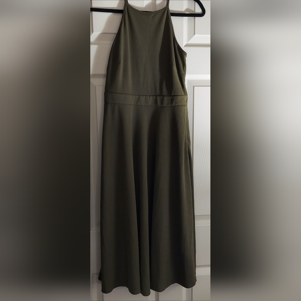 Ann Taylor Olive Green A-Line Dress